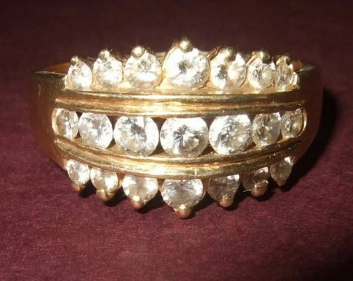 Fully Cert Vintage 18ct Gold/Diamond Coronet Ring - Image 1
