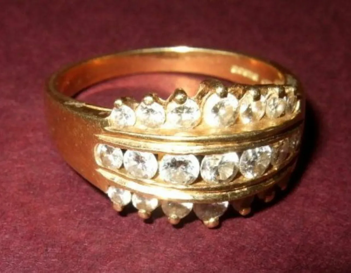 Fully Cert Vintage 18ct Gold/Diamond Coronet Ring - Image 2
