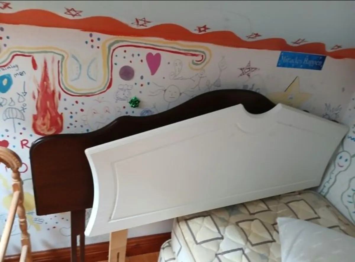White wooden headboard
