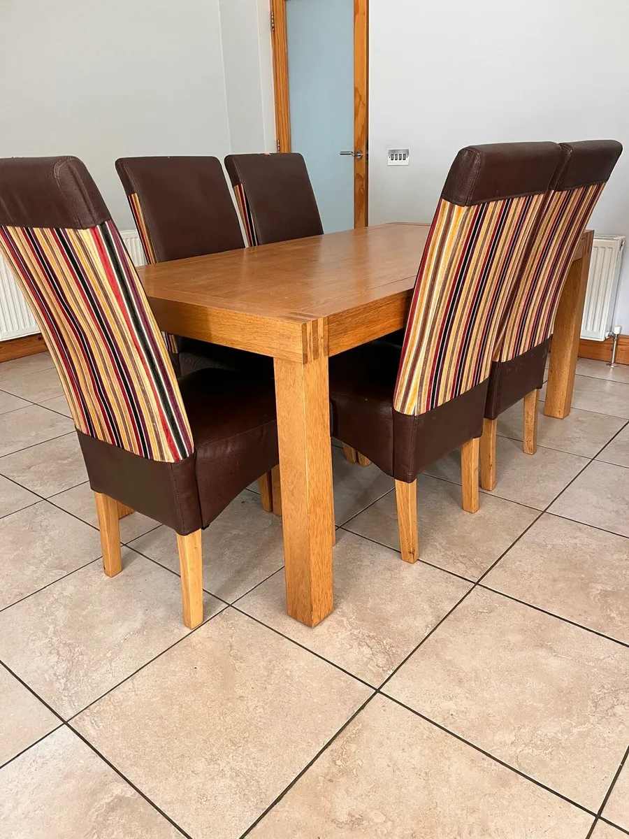 Oak Dining Table & 6 Chairs for sale - Image 1