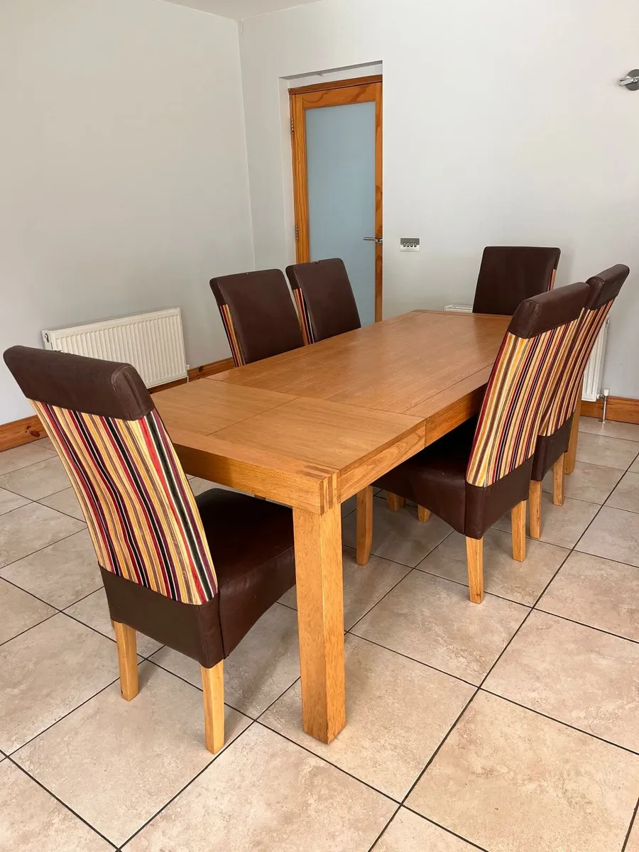 Oak Dining Table & 6 Chairs for sale - Image 2