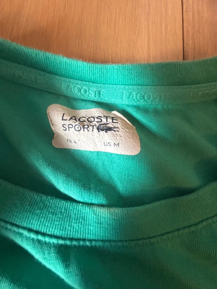 Mens green lacoste t shirt - Image 2