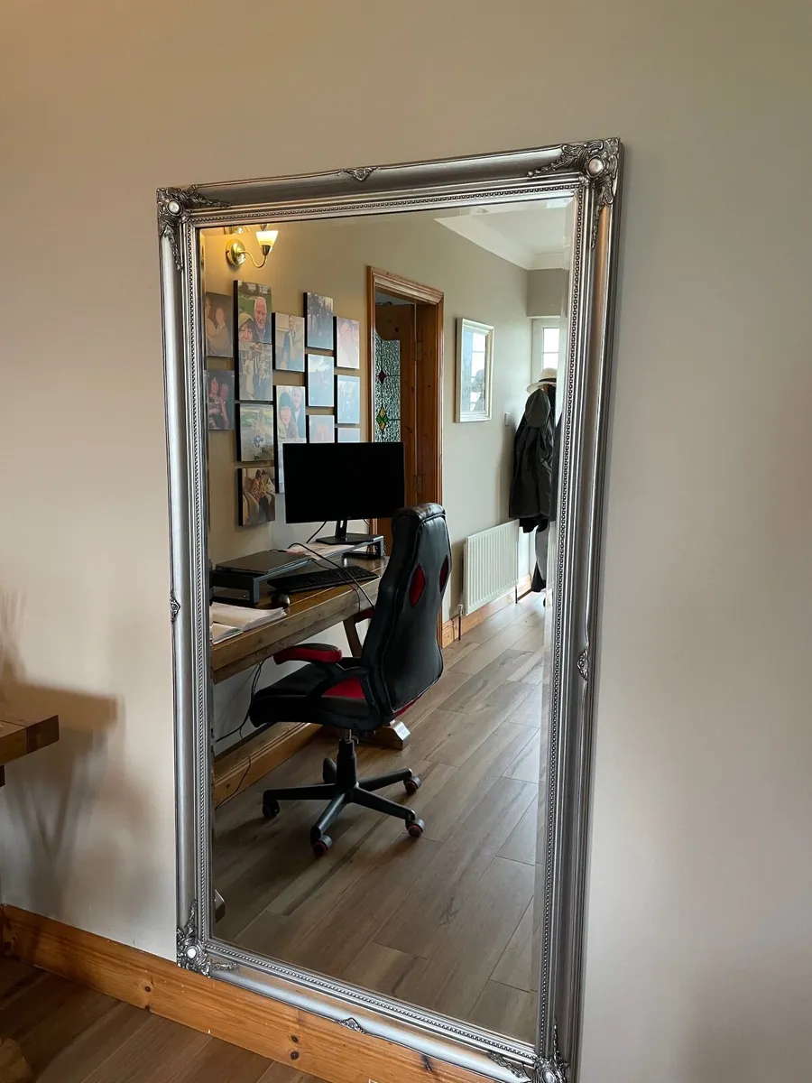 Large silver framed mirror - Image 2