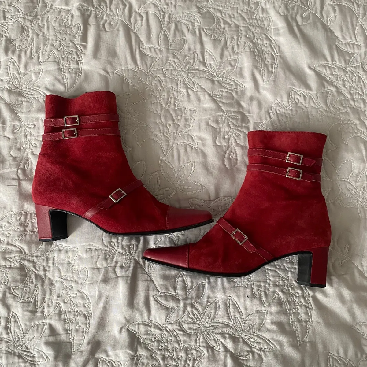 red leather boots - Image 1