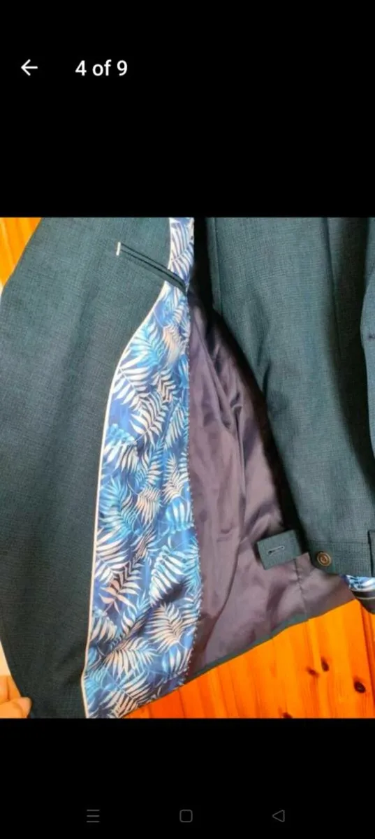 Men's 2 piece, Travis, jacket and trousers Teal - Image 3