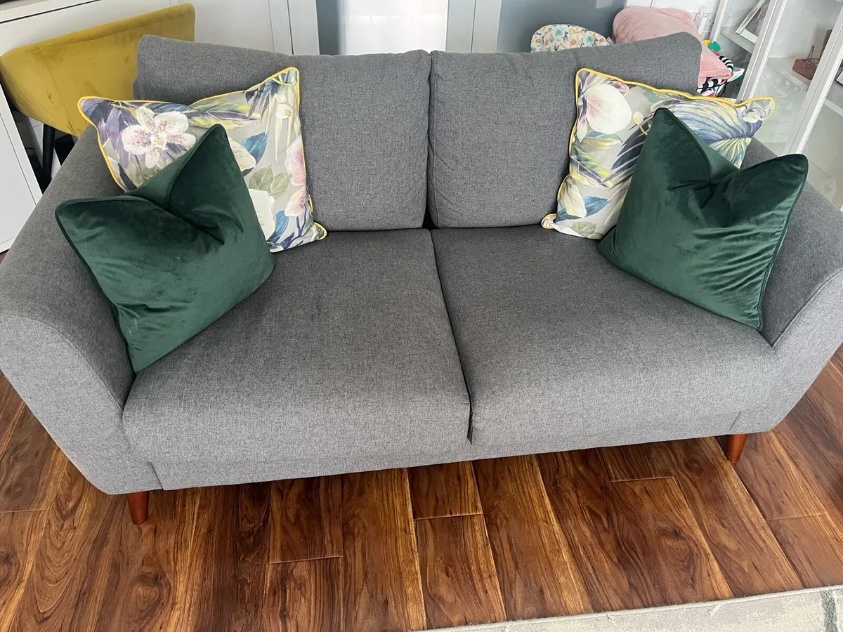 Grey 2 Seater sofa - Image 1