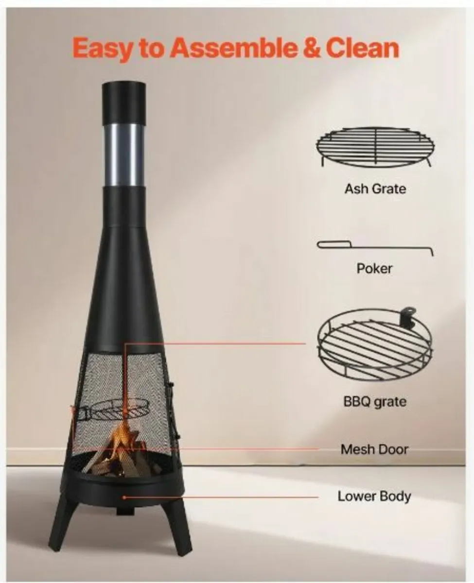 20 In Chiminea Outdoor Wood Burning - Image 3