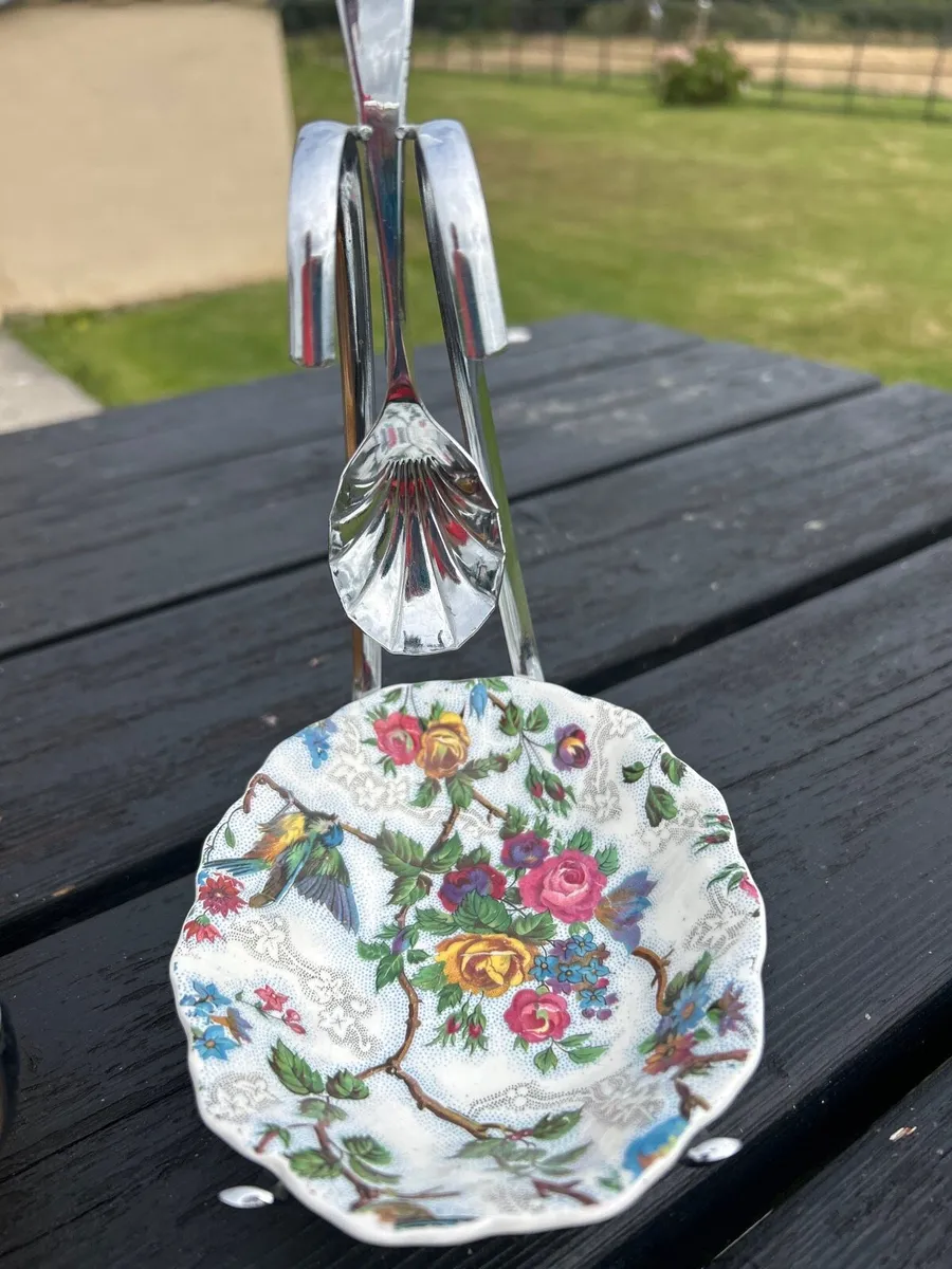 2 beautiful Jam dishes with spoons - Image 2