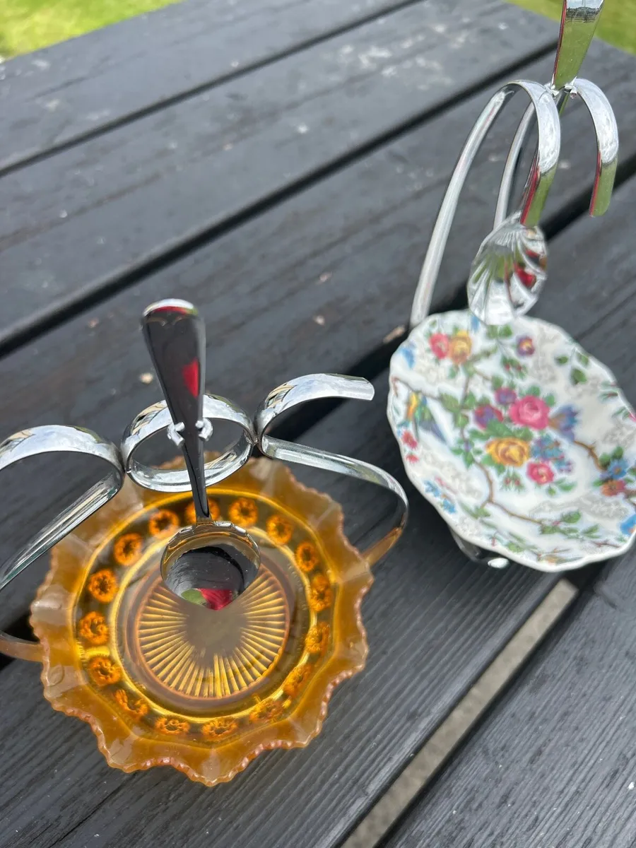 2 beautiful Jam dishes with spoons - Image 4