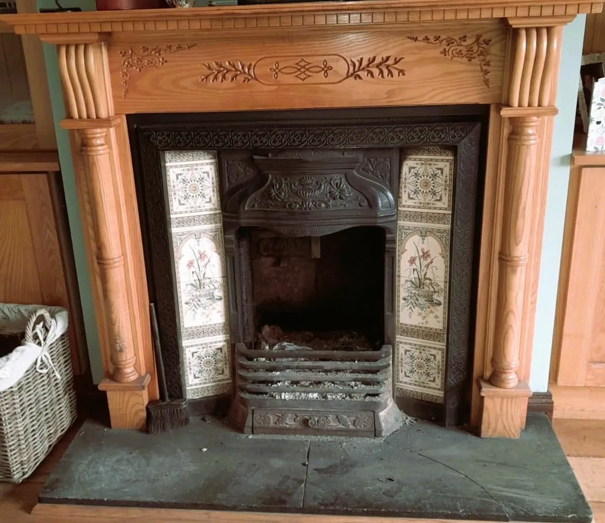 Cast Iron Fireplace with  Solid Ash Surround - Image 1