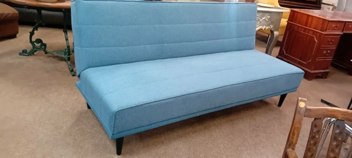 Modern Blue Fabric Sofa Bed - Image 1