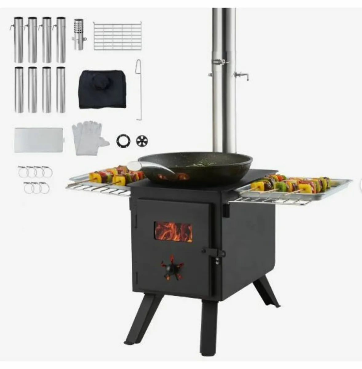 Wood Stove, 218.4 cm, Alloy Steel - Image 1