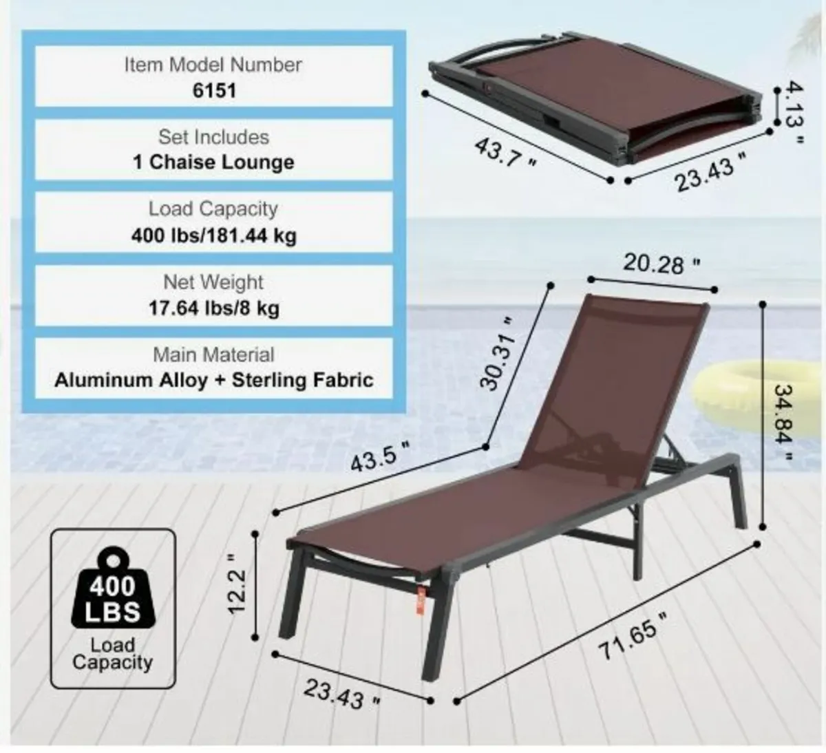 Chaise Lounge Chair Outdoor - Image 4
