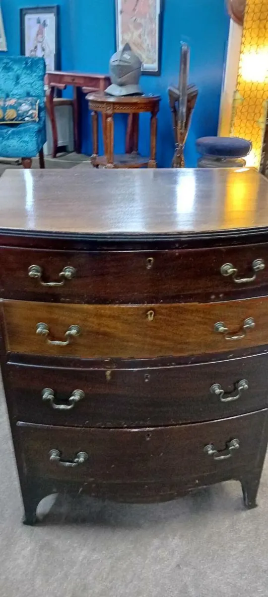 Antique Bow Fronted Small Chest - Image 2