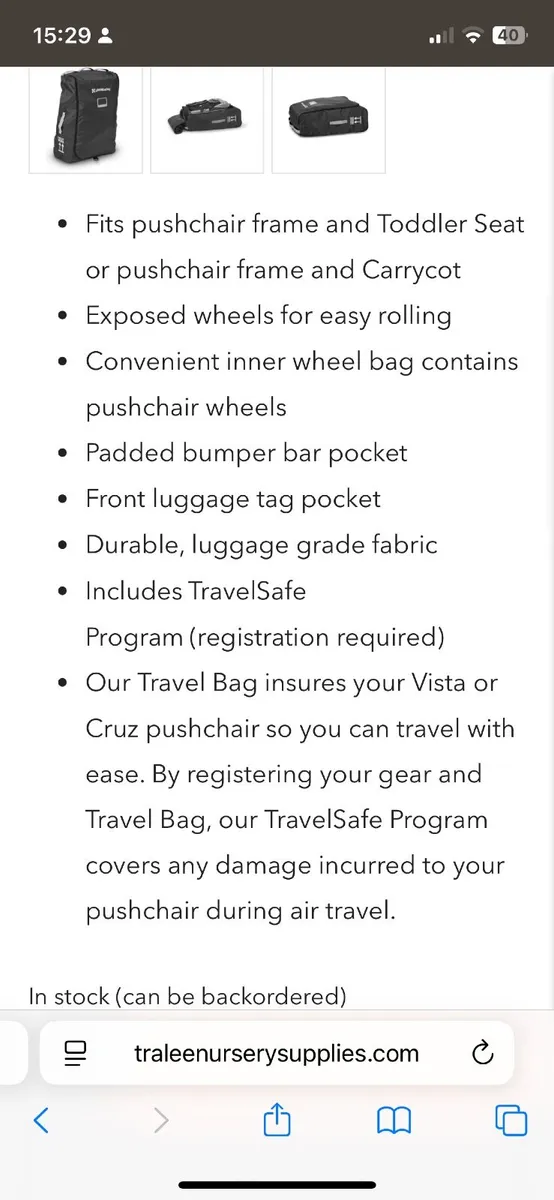 Uppa Baby Travel Bag - Image 1