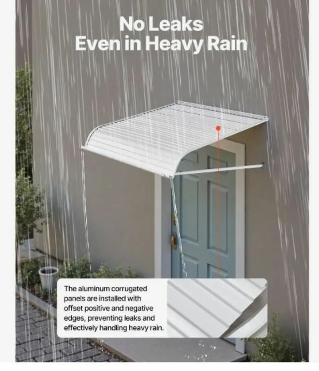 Window Awning Door Canopy 40x42 in Aluminum - Image 4