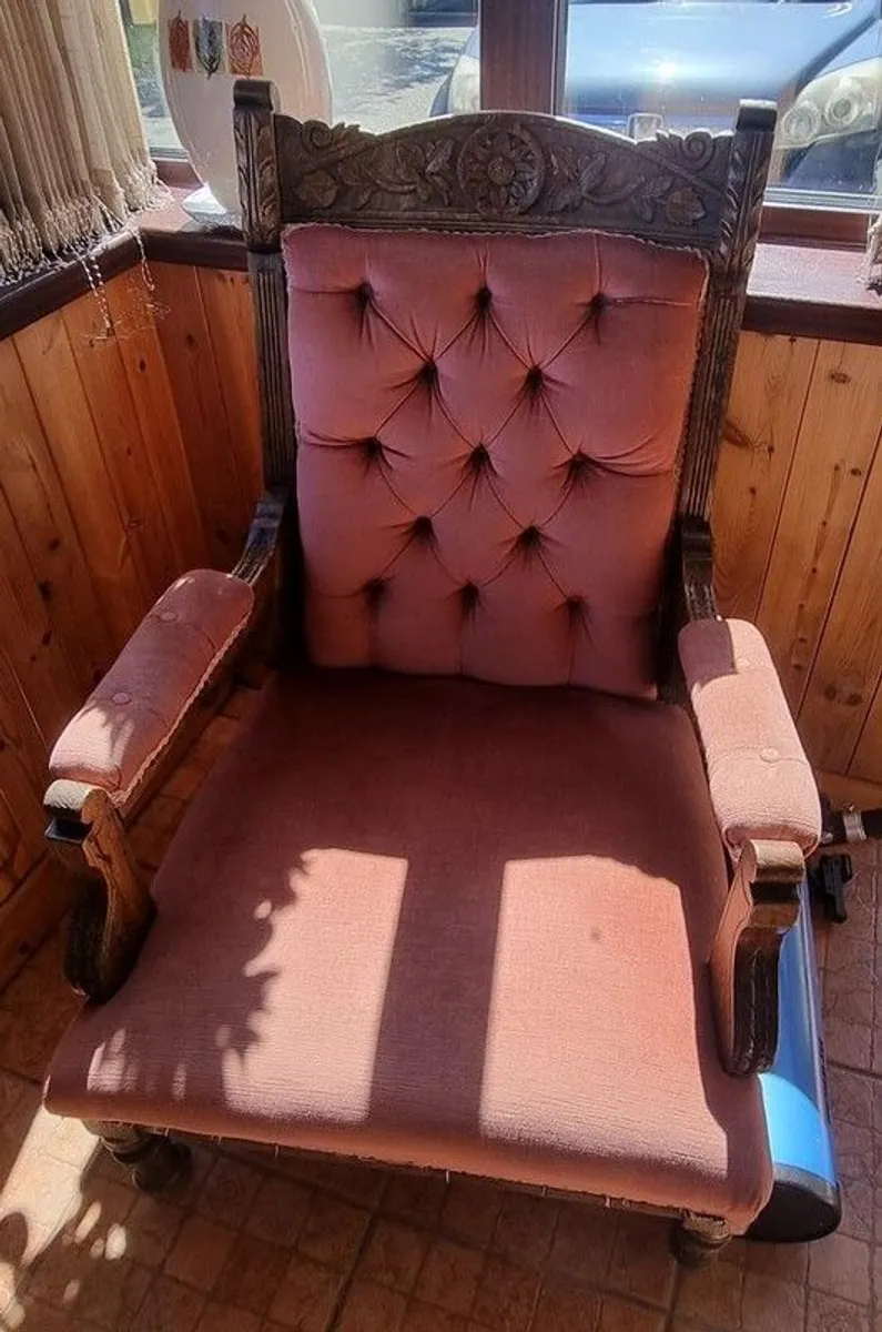 Edwardian Mahogany Salon Open Armchair. - Image 1