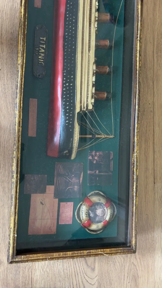 Vintage 1912 Titanic model Ship in glass box - Image 4
