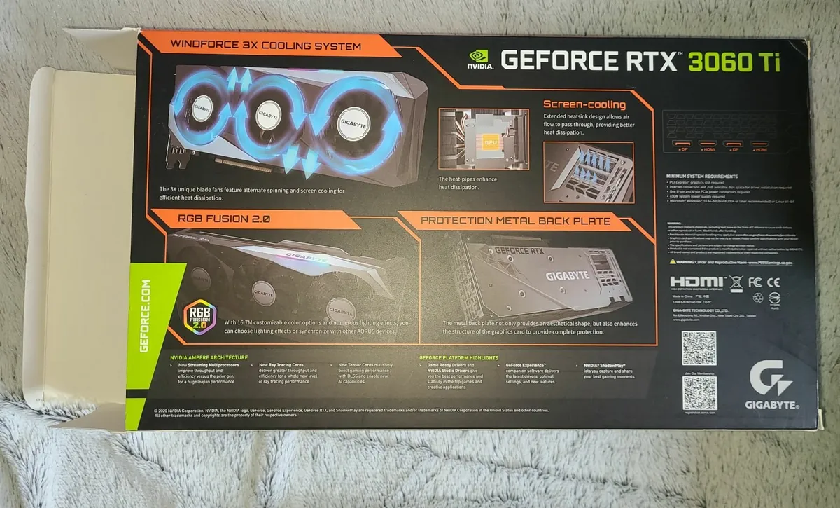 Nvidia Gigabyte Geforce RTX 3060 Ti 8 GB 3 fans - Image 4