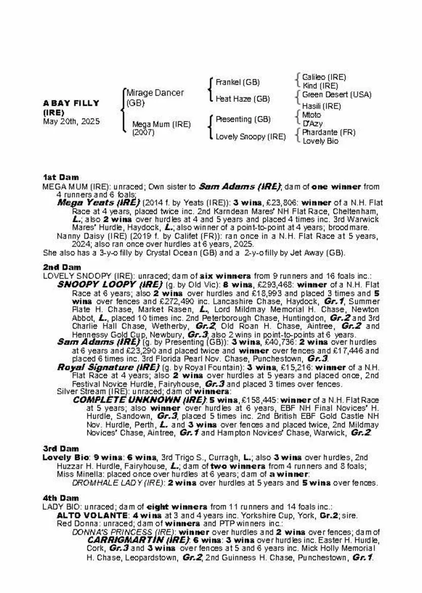 Thoroughbred NH filly foal from BlackType Pedigree - Image 3
