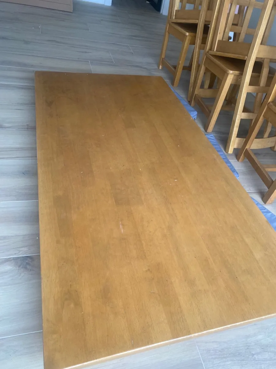 Oak Kitchen Table & 6 Chairs – €300 ONO (Carlow) - Image 4