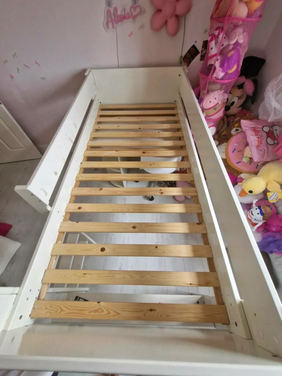 Kids Mid Sleeper White Bed with Table - Image 3