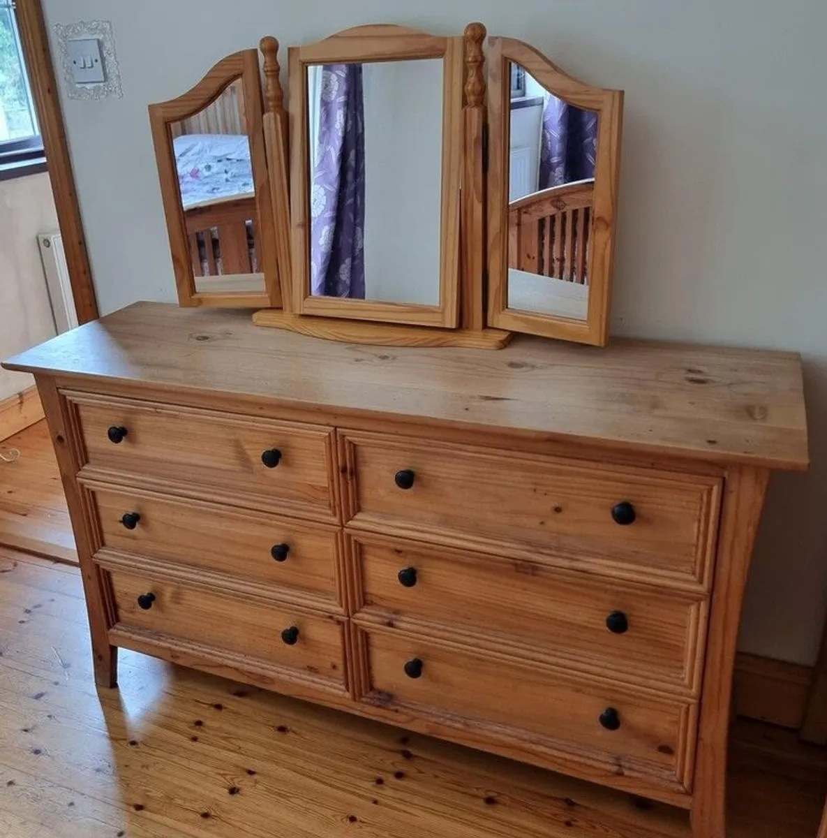 Dressing Chest of drawers with Matching Mirror - Image 3