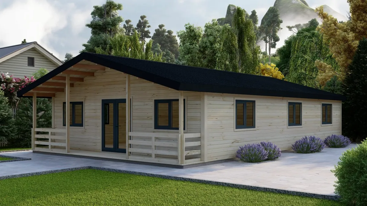 ECOHOME Log Cabins 4 Bed B 8m x 13.5m Modular - Image 1