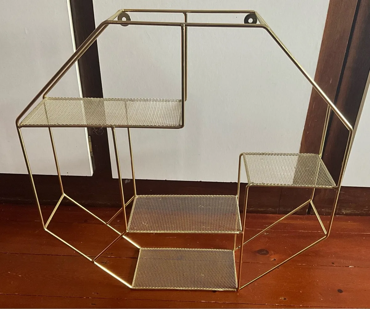 Floating Wall Shelve. Decorative Gold Steel - Image 1