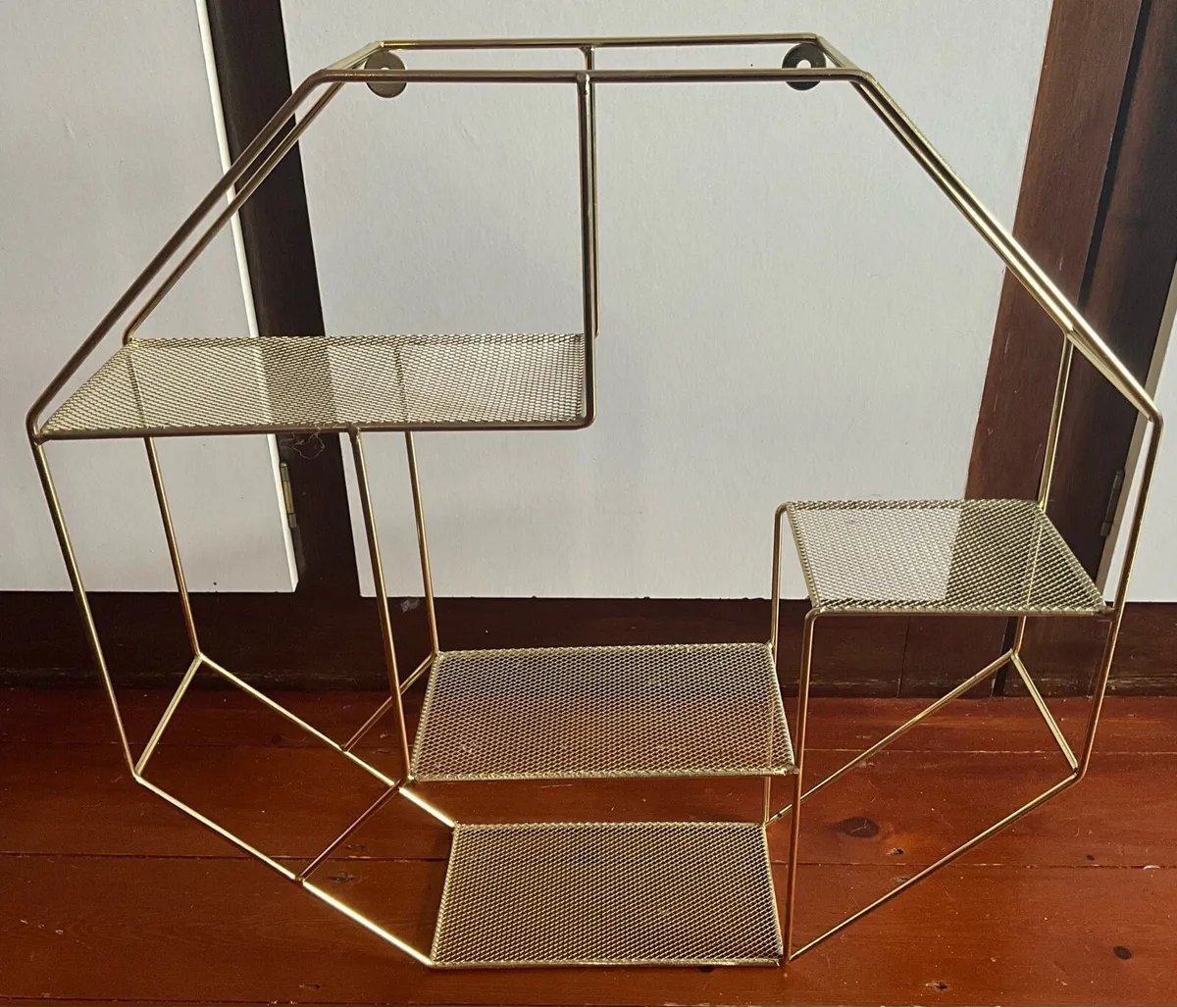 Floating Wall Shelve. Decorative Gold Steel - Image 2