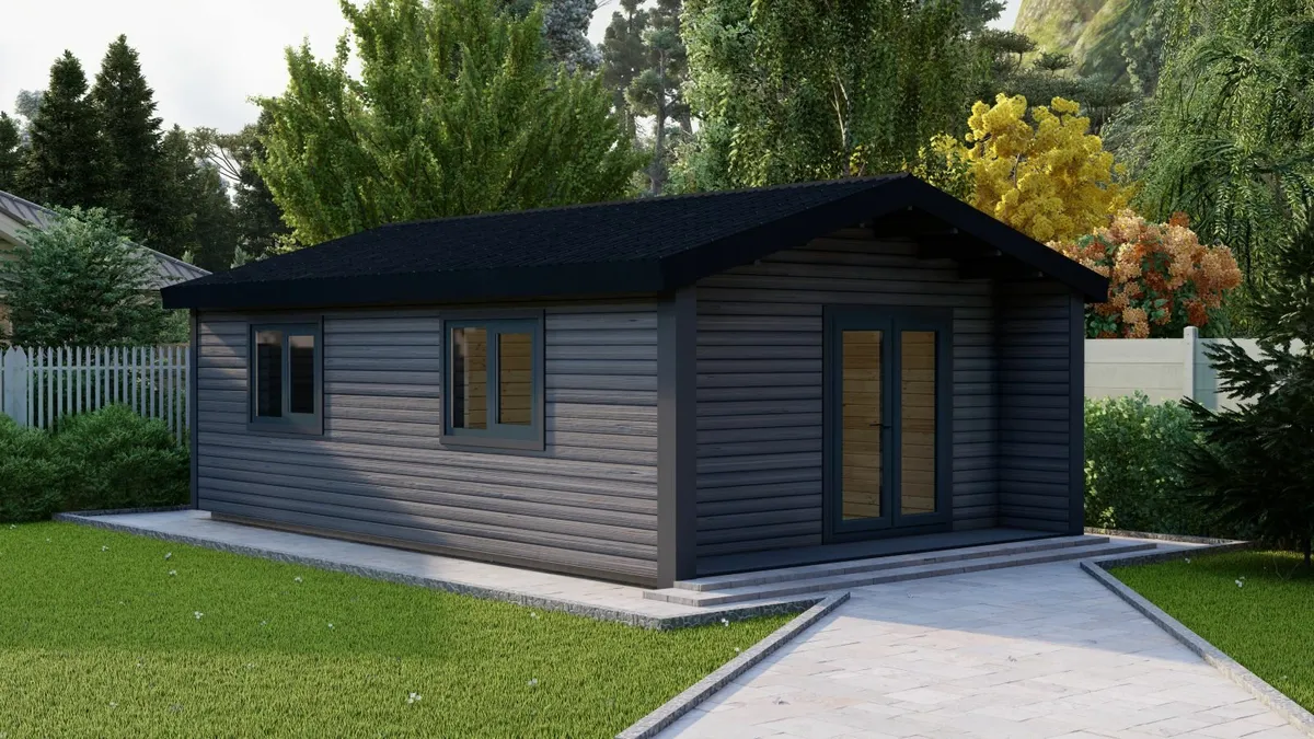 New 2025 Modular 1 Bedroom Log Cabin 7.7m x 5m - Image 1