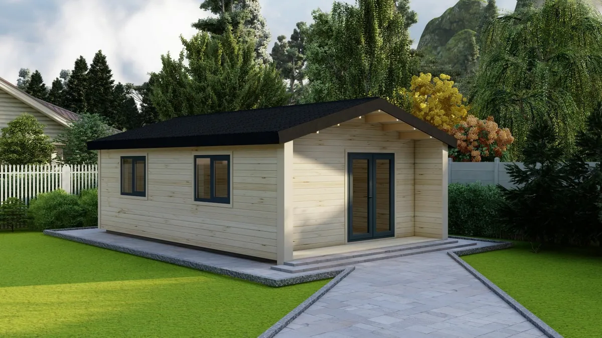 New 2025 Modular 1 Bedroom Log Cabin 7.7m x 5m - Image 2
