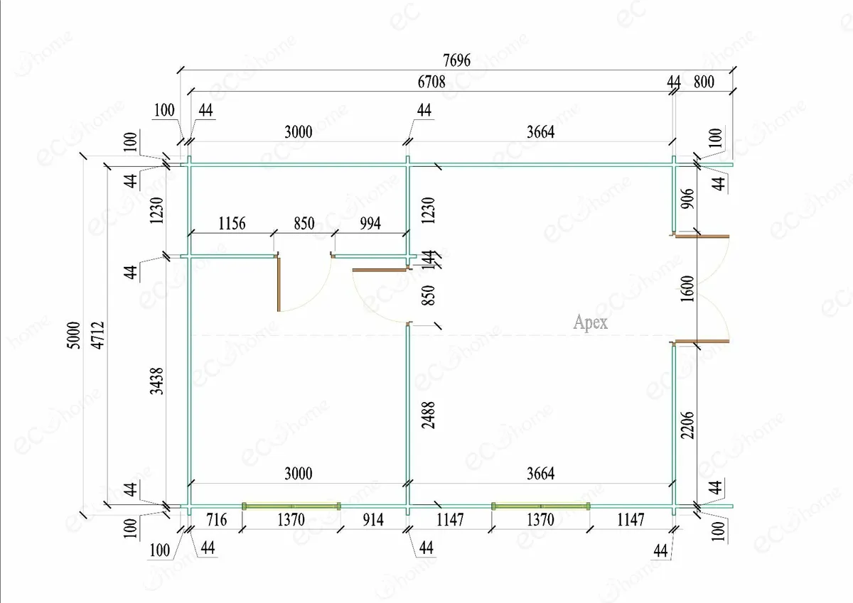 New 2025 Modular 1 Bedroom Log Cabin 7.7m x 5m - Image 4