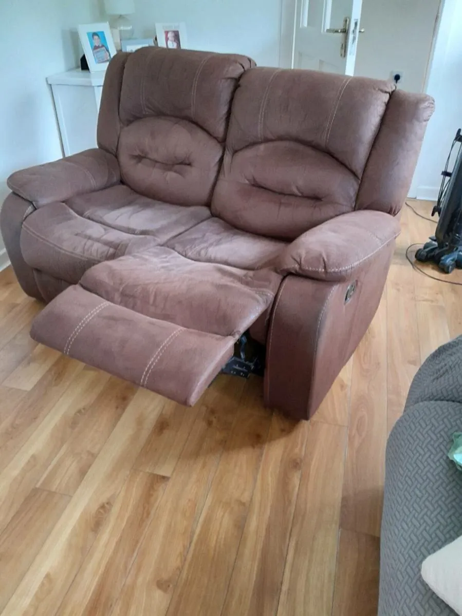 Two, two seater reclining sofas - Image 1
