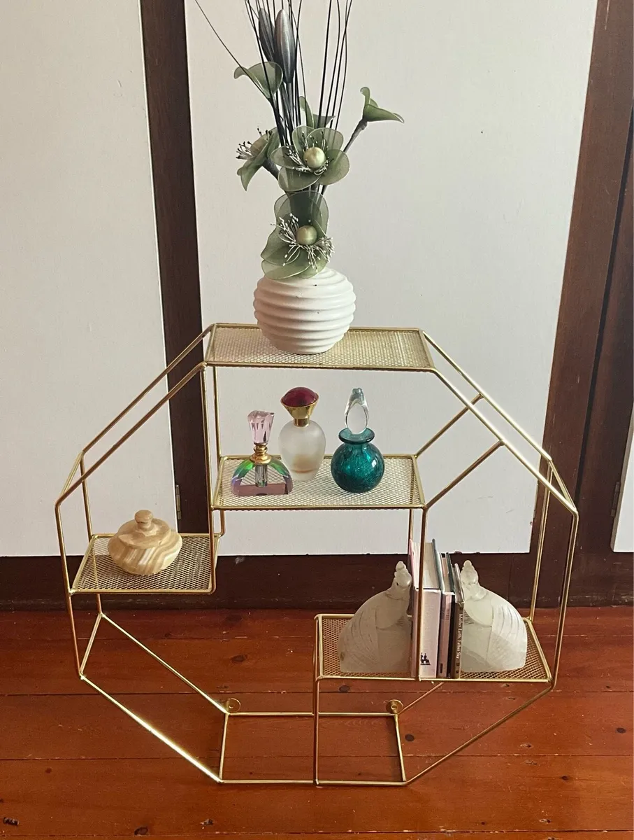Floating Wall Shelve. Decorative Gold Steel - Image 3