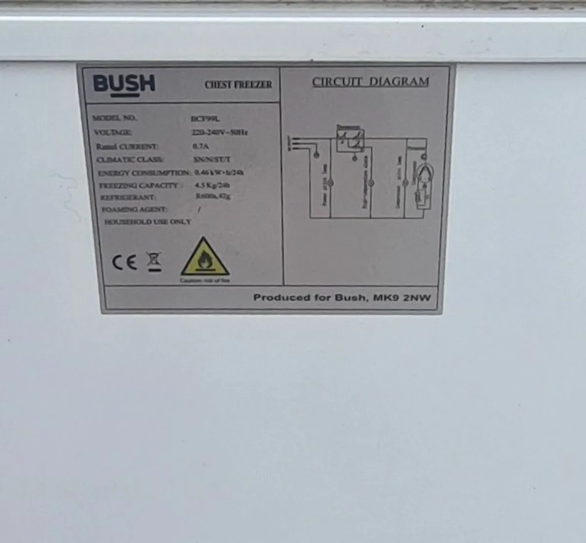 Bush BCF99L Chest Freezer – Used - Image 2