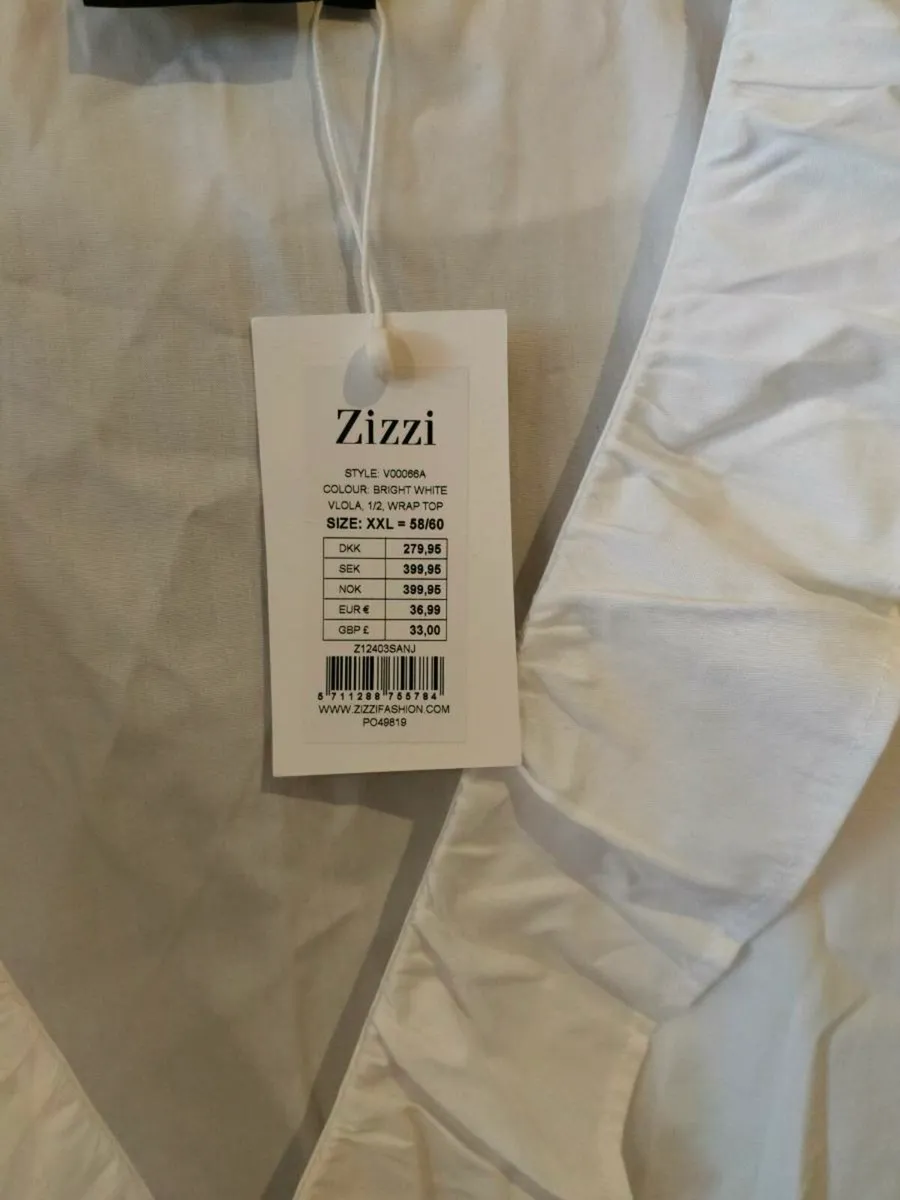 Ladies pure white Zizzi wrapover shirt. New with t - Image 4
