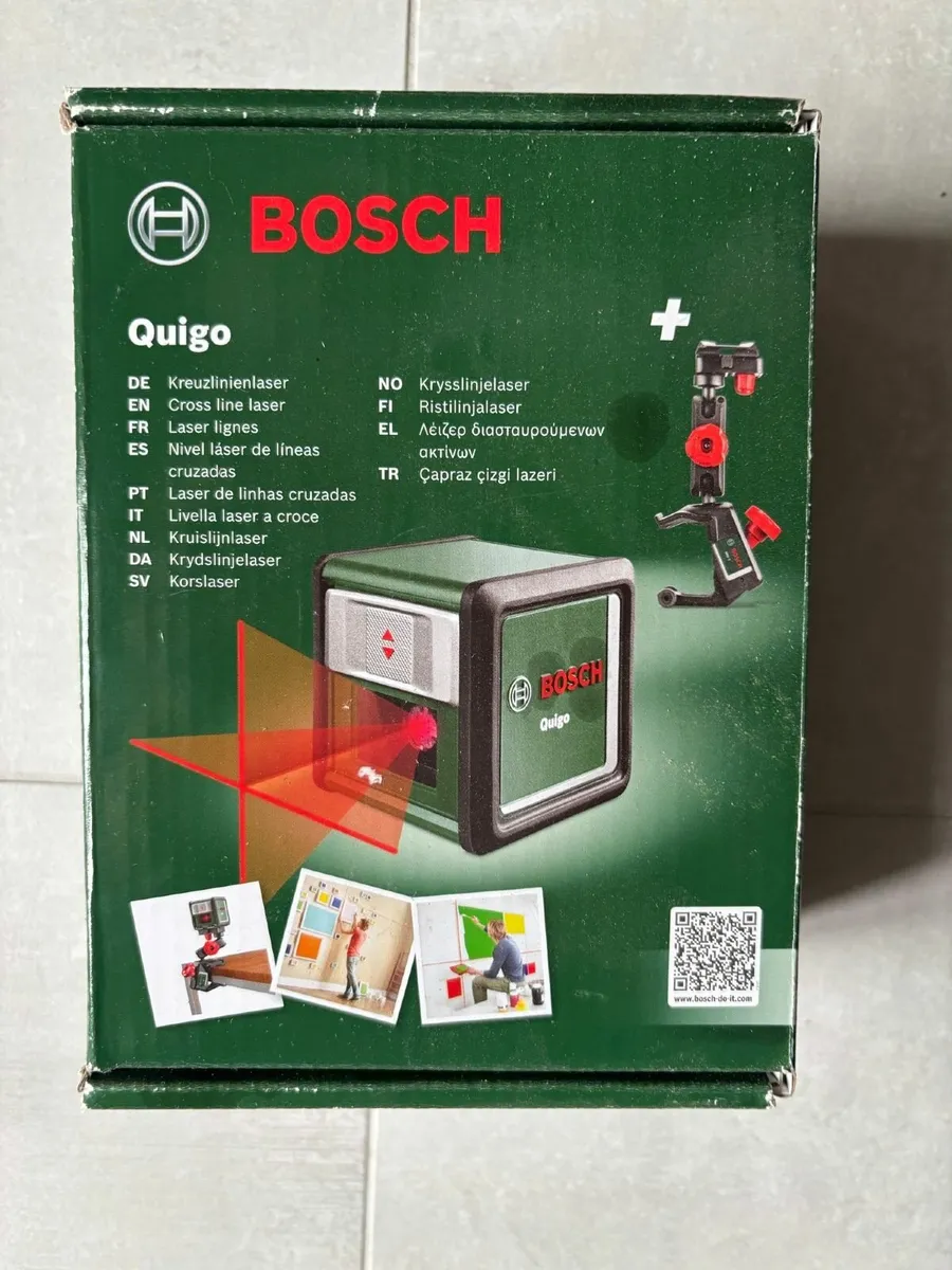 Bosch Cross line Laser Quigo with Universal clamp - Image 1