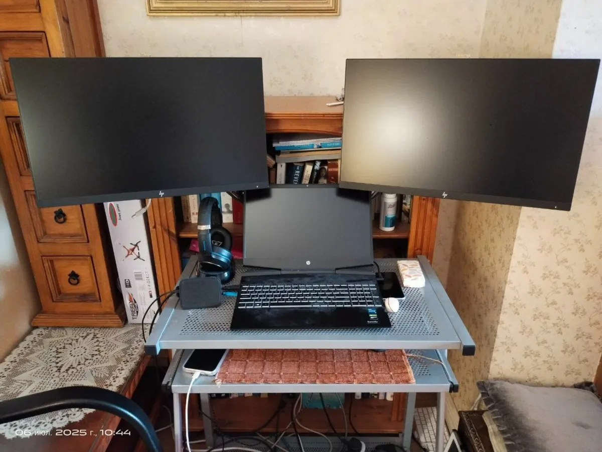 Two HP 24 monitors