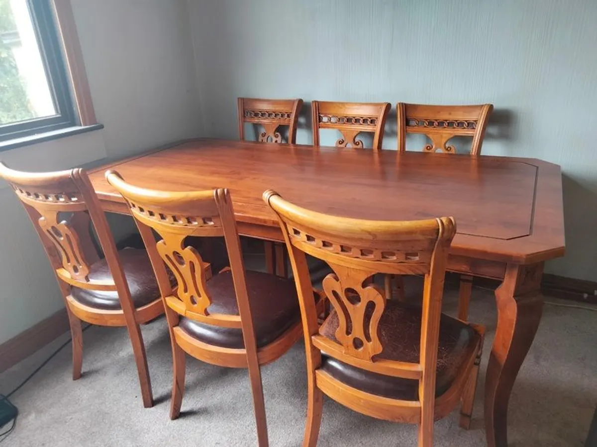 Large dining table and chairs for sale - Image 2