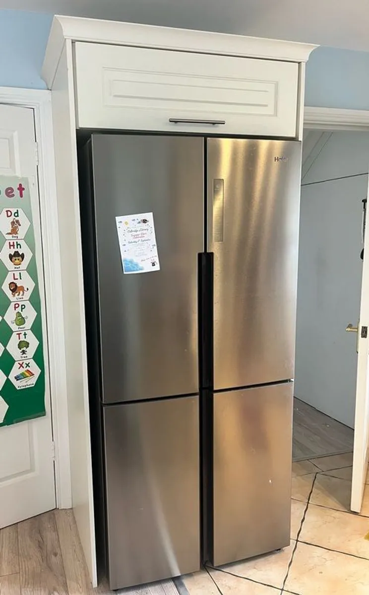 Large unit for a double fridge in cream shaker style - Image 1