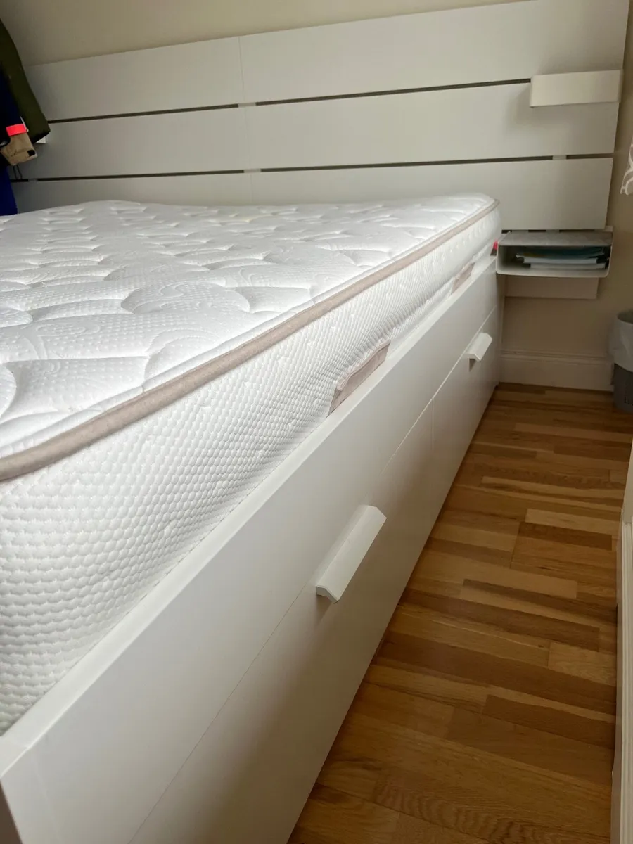 IKEA Brimnes King Bed, Headboard and Mattress - Image 2
