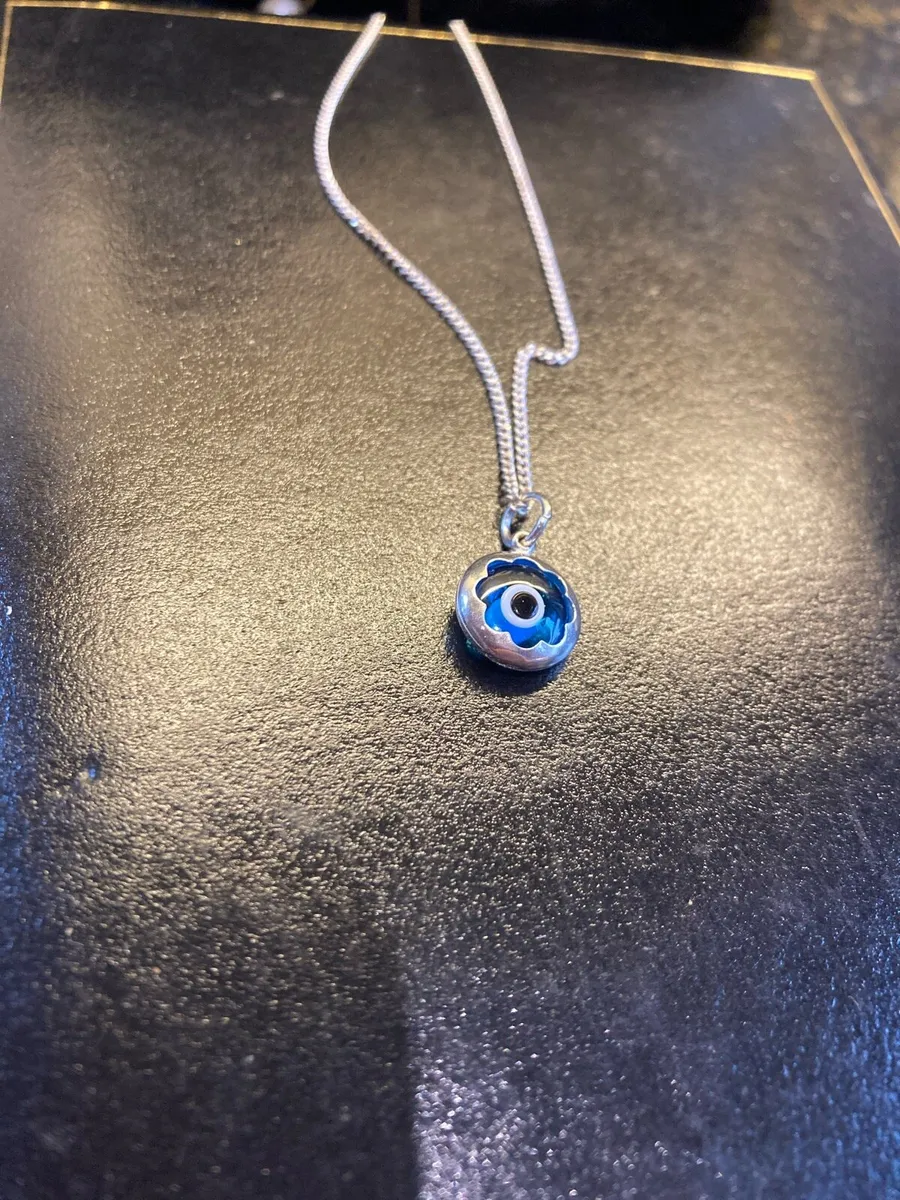 Sterling silver chain & Turkish Blue eye - Image 1