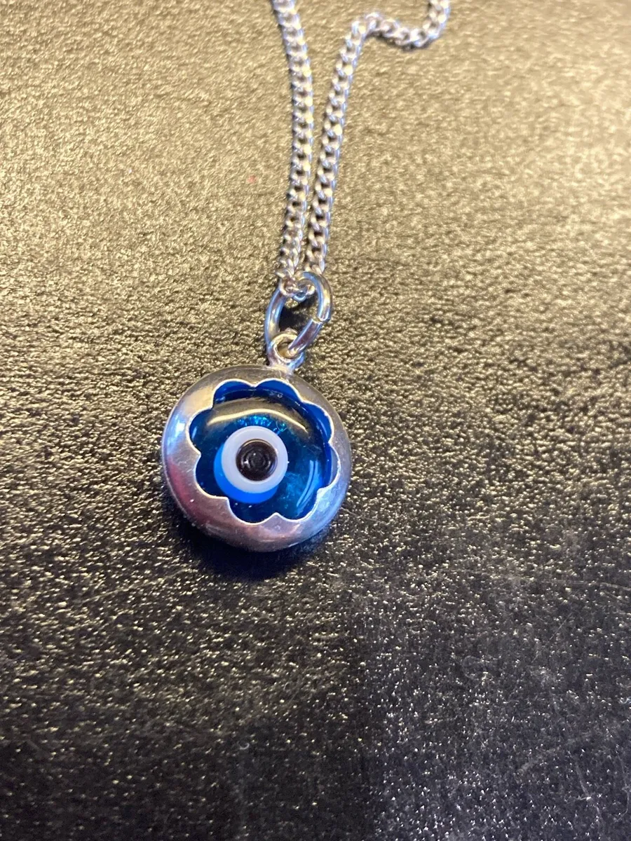Sterling silver chain & Turkish Blue eye - Image 2