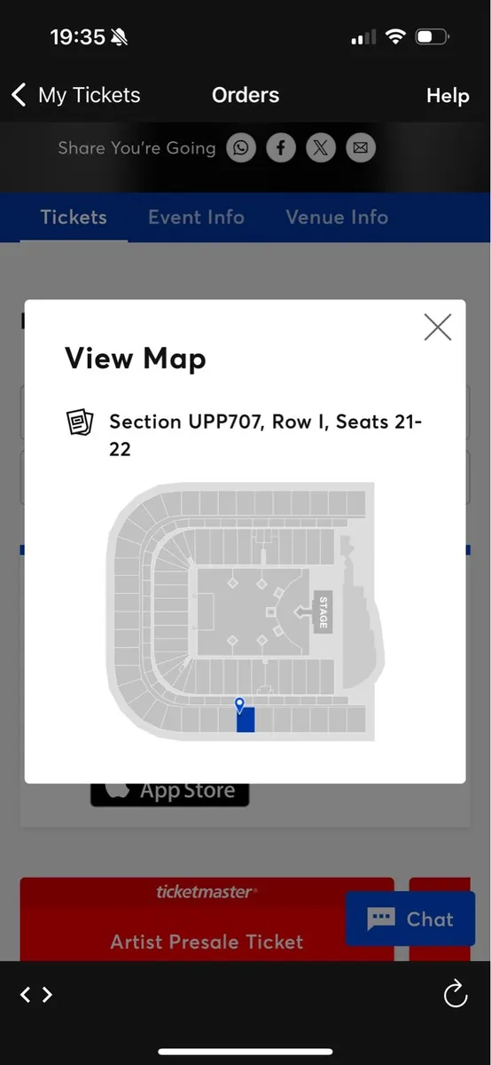 Robbie Williams tickets upp 707 seat 21&22 - Image 1