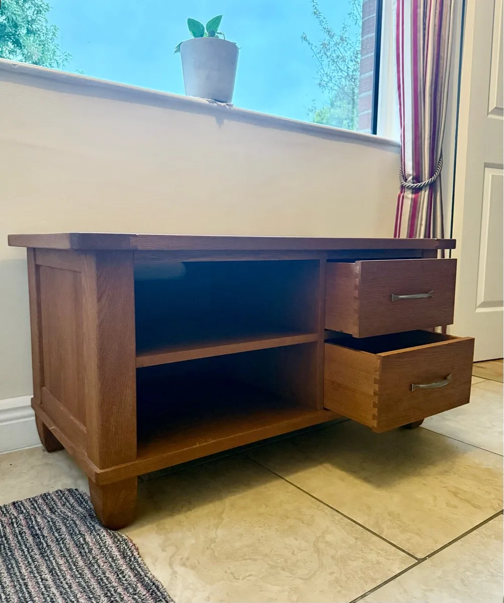 Solid Oak TV Unit - Image 2