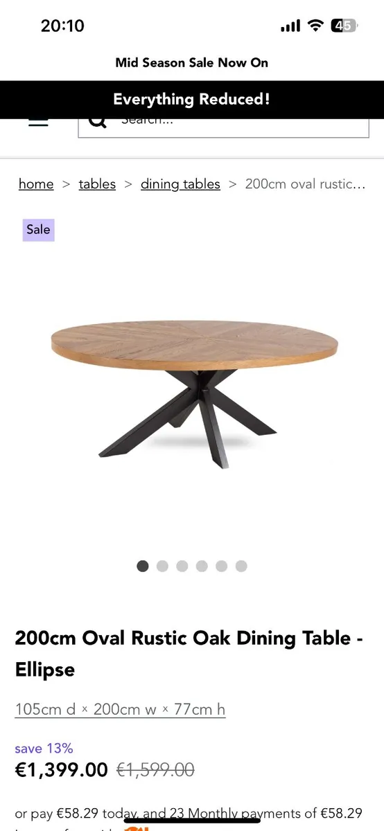 Rustic Oak Oval Dining Table - Image 2