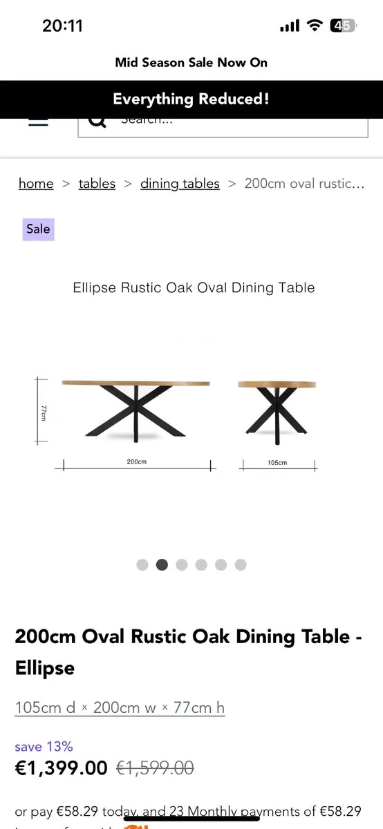 Rustic Oak Oval Dining Table - Image 3