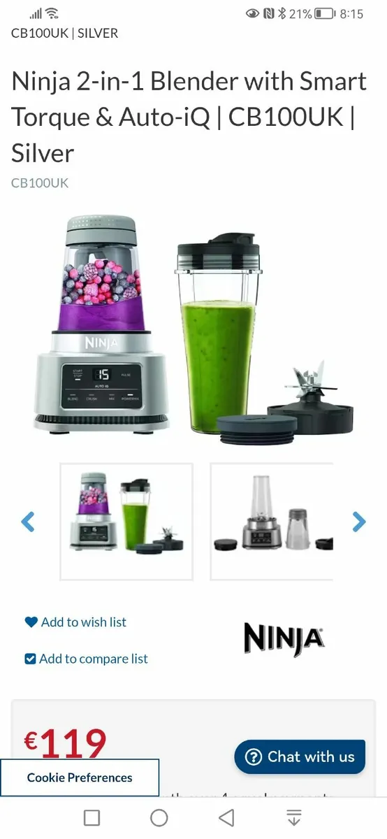 Ninja foodi power nutri blender 2in1