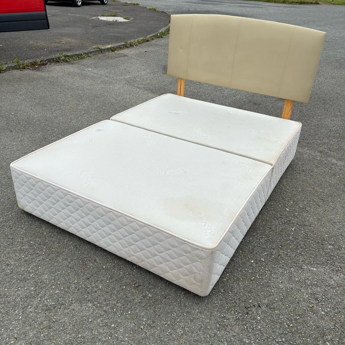 Double Respa Base & Leather Headboard - Image 2